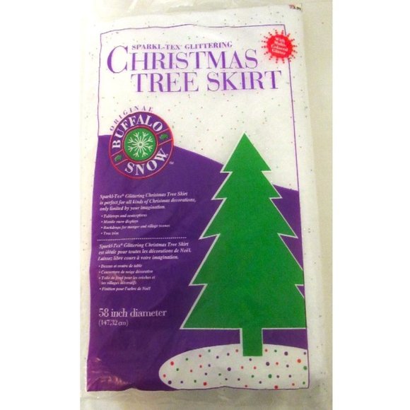 Glitter snow Christmas tree skirt - Picture 1 of 3